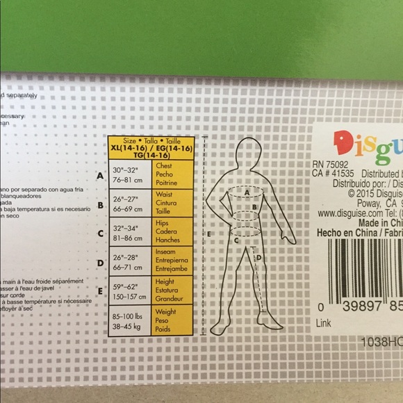 Legend of Zelda Nintendo Costume, X-Large/14-16 - Picture 6 of 6